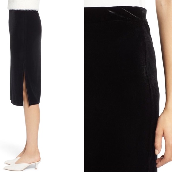 Halogen Velvet Midi Pencil Skirt - Picture 3 of 4